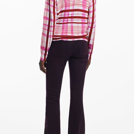 DESIGUAL Rosa Pullover Damen – Langärmelig mit Kontrastdetails | soulluna.de
