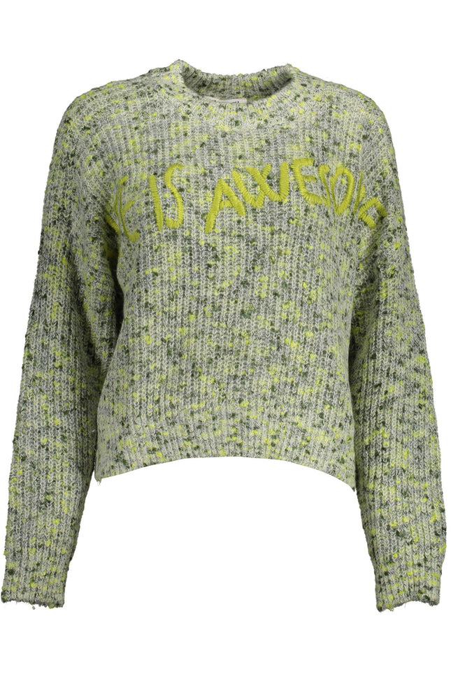 DESIGUAL Damenpullover Grün – Langarmshirt mit Stickerei für Herbst/Winter | soulluna.de