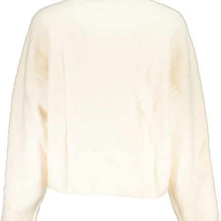 DESIGUAL Damenpullover weiß – Langärmliger Strickpullover mit Stickerei für Herbst/Winter