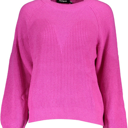 DESIGUAL Damenpullover Rosa – Langärmliger Rollkragen-Pullover für Herbst/Winter