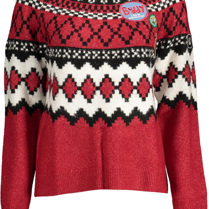 DESIGUAL Pullover Damen Rot – Langarm mit Applikationen für Herbst/Winter | soulluna.de