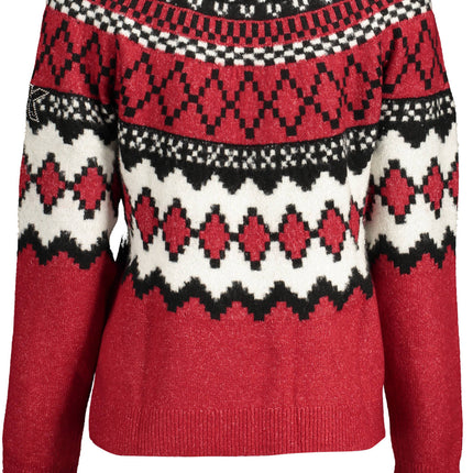 DESIGUAL Pullover Damen Rot – Langarm mit Applikationen für Herbst/Winter | soulluna.de