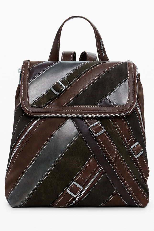 DESIGUAL Damen Rucksack Braun – Fibonacci Hampton Mini-Rucksack mit verstellbaren Gurten