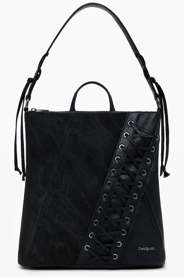 DESIGUAL Damen Rucksack Schwarz – Stilvoller Mini Rucksack für Herbst & Winter