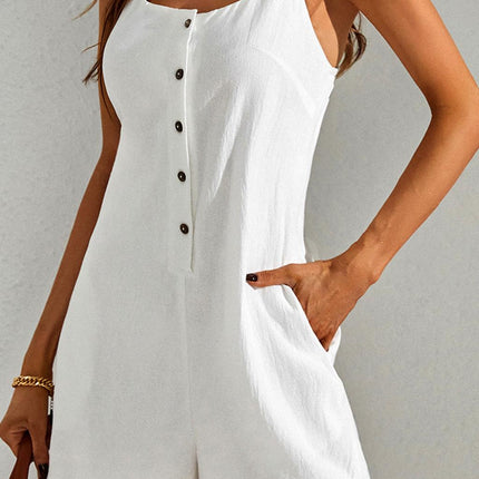 Summer Playsuit With Frill Detail In White