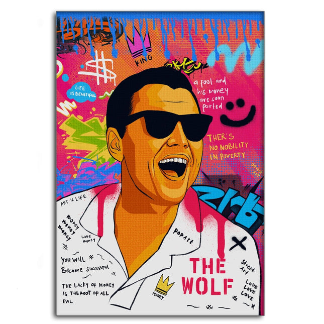 DiCaprio Wolf of Wallstreet - Leinwandbild Pop Art (Canvas) kaufen bei Linkreich – Jetzt entdecken!