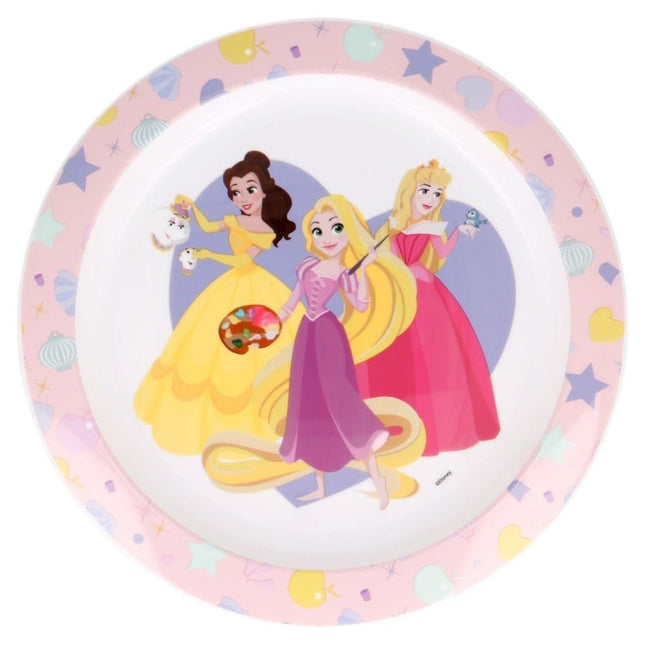 SEO. Disney Prinzessinen Plastik - Teller Kunststoffset für Kinder - Mikrowelle geeignet - Linkreich