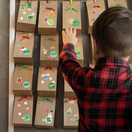 SEO. DIY Adventskalender zum Befüllen 25 Kraftpapiertüten + Zahlen & Sticker - Linkreich