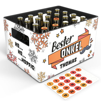SEO. DIY Bierkasten Banderole mit 24 Deckelaufklebern - Bester Onkel - Linkreich