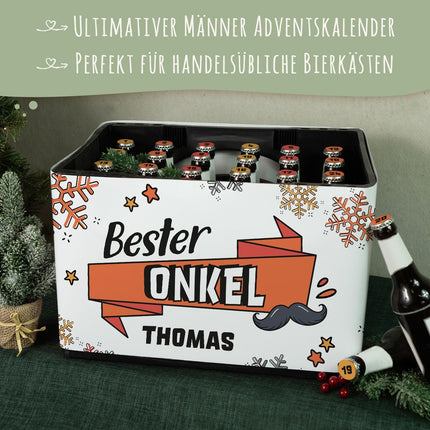 SEO. DIY Bierkasten Banderole mit 24 Deckelaufklebern - Bester Onkel - Linkreich