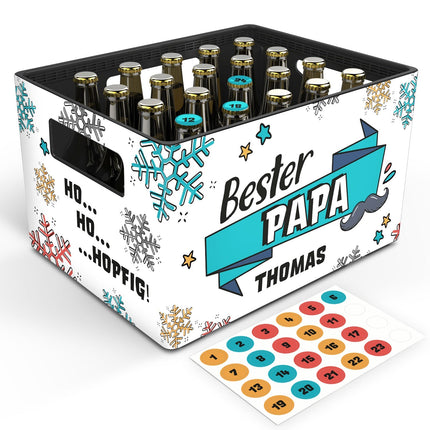 SEO. DIY Bierkasten Banderole mit 24 Deckelaufklebern - Bester Papa - Linkreich
