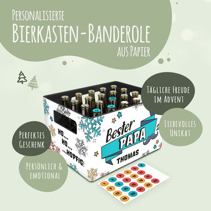 SEO. DIY Bierkasten Banderole mit 24 Deckelaufklebern - Bester Papa - Linkreich
