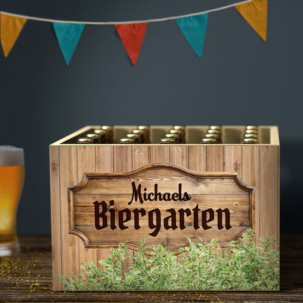 SEO. DIY Bierkasten Banderole mit 24 Deckelaufklebern - Biergarten Motiv - Linkreich