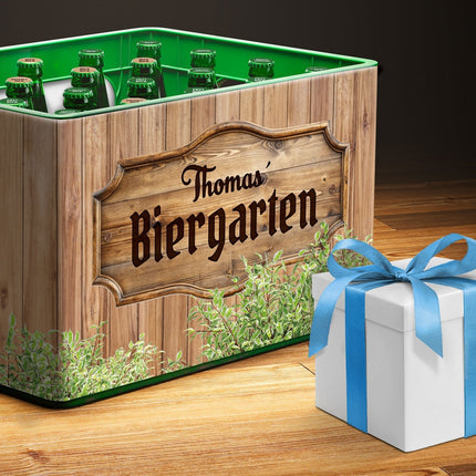 SEO. DIY Bierkasten Banderole mit 24 Deckelaufklebern - Biergarten Motiv - Linkreich