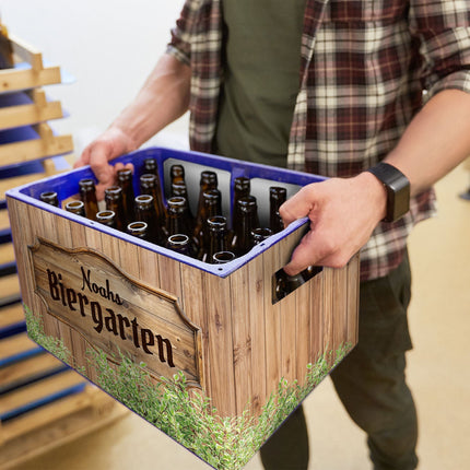 SEO. DIY Bierkasten Banderole mit 24 Deckelaufklebern - Biergarten Motiv - Linkreich