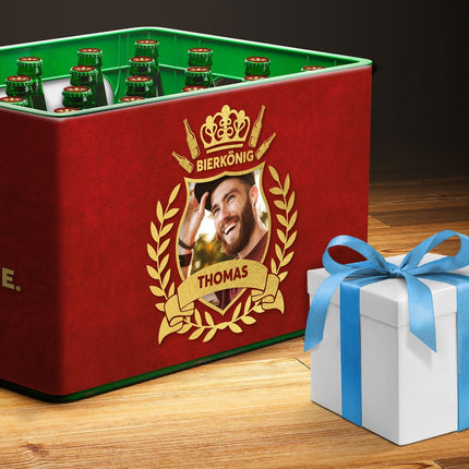 SEO. DIY Bierkasten Banderole mit 24 Deckelaufklebern - Bierkönig - Blau Linkreich