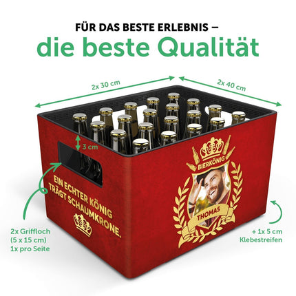 SEO. DIY Bierkasten Banderole mit 24 Deckelaufklebern - Bierkönig - Blau Linkreich