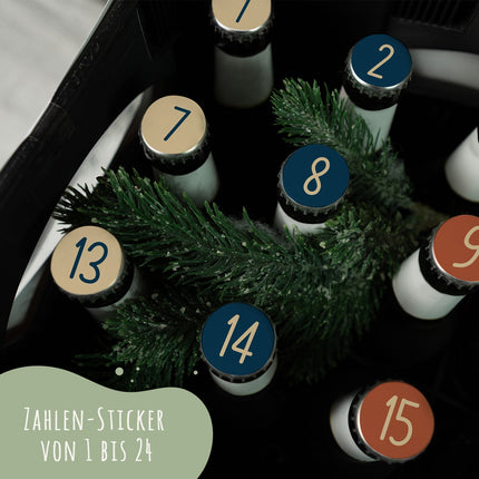 SEO. DIY Bierkasten Banderole mit 24 Deckelaufklebern - Cool Santa - V1 Linkreich