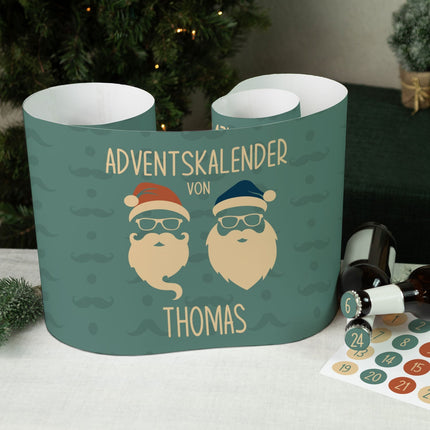 SEO. DIY Bierkasten Banderole mit 24 Deckelaufklebern - Cool Santa - V2 Linkreich