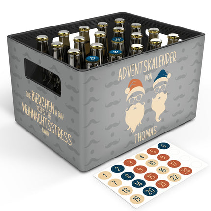 SEO. DIY Bierkasten Banderole mit 24 Deckelaufklebern - Cool Santa - V1 Linkreich