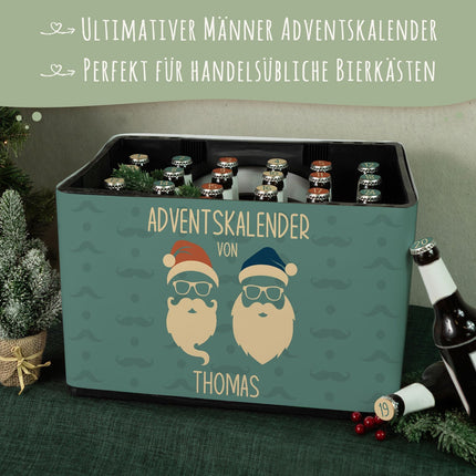 SEO. DIY Bierkasten Banderole mit 24 Deckelaufklebern - Cool Santa - V2 Linkreich