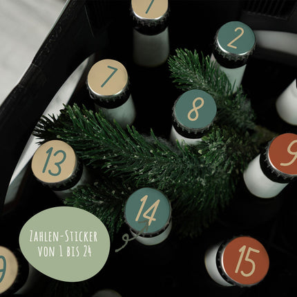 SEO. DIY Bierkasten Banderole mit 24 Deckelaufklebern - Cool Santa - V2 Linkreich