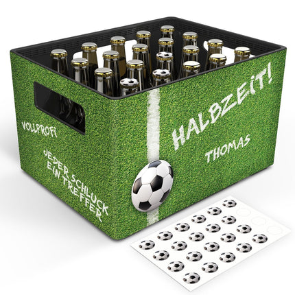SEO. DIY Bierkasten Banderole mit 24 Deckelaufklebern - Fussball Motiv - Linkreich