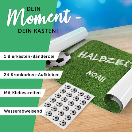 SEO. DIY Bierkasten Banderole mit 24 Deckelaufklebern - Fussball Motiv - Linkreich
