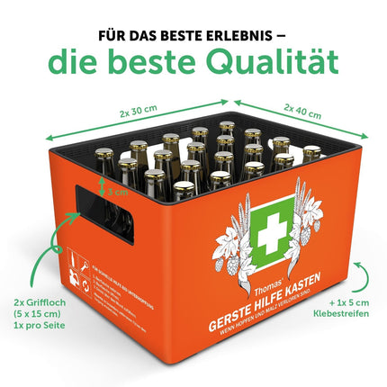 SEO. DIY Bierkasten Banderole mit 24 Deckelaufklebern - Gerste Hilfe - Linkreich