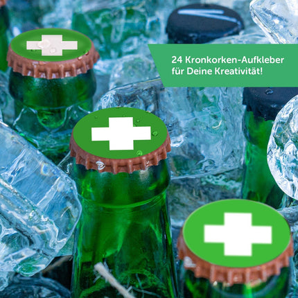 SEO. DIY Bierkasten Banderole mit 24 Deckelaufklebern - Gerste Hilfe - Linkreich