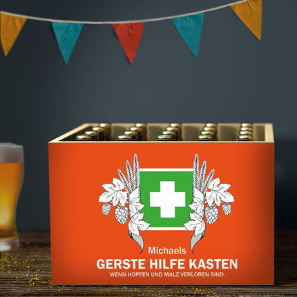 SEO. DIY Bierkasten Banderole mit 24 Deckelaufklebern - Gerste Hilfe - Linkreich