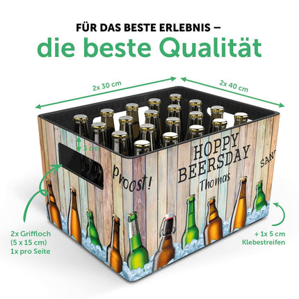 SEO. DIY Bierkasten Banderole mit 24 Deckelaufklebern - Hoppy Beersday - Linkreich