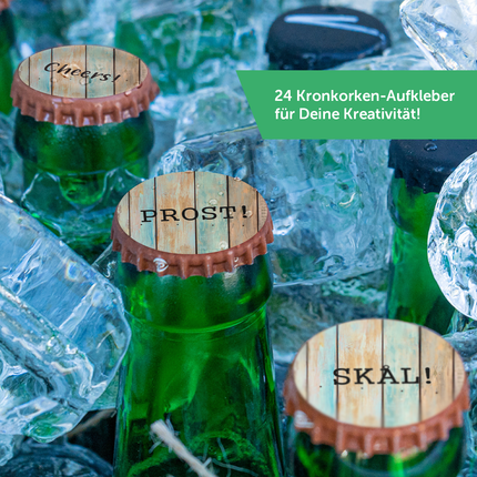 SEO. DIY Bierkasten Banderole mit 24 Deckelaufklebern - Hoppy Beersday - Linkreich