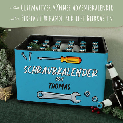 SEO. DIY Bierkasten Banderole mit 24 Deckelaufklebern - Schraubkalender - Linkreich