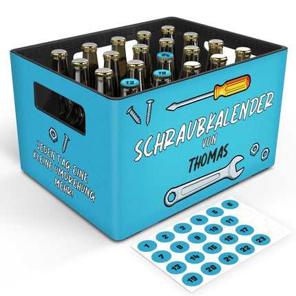 SEO. DIY Bierkasten Banderole mit 24 Deckelaufklebern - Schraubkalender - Linkreich