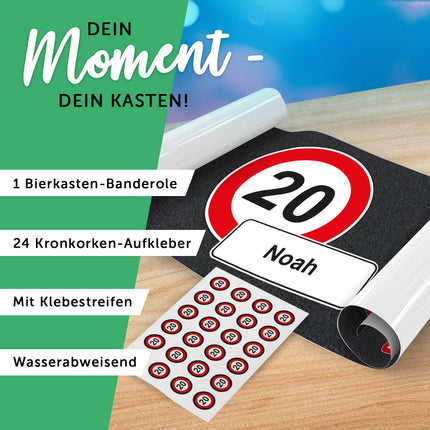 SEO. DIY Bierkasten Banderole mit 24 Deckelaufklebern - Verkehrszeichen - Linkreich