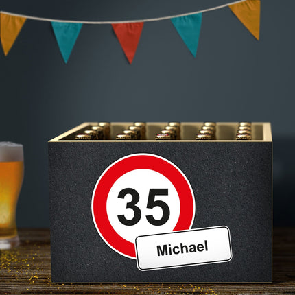 SEO. DIY Bierkasten Banderole mit 24 Deckelaufklebern - Verkehrszeichen - Linkreich