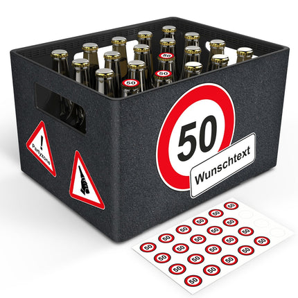 SEO. DIY Bierkasten Banderole mit 24 Deckelaufklebern - Verkehrszeichen - Linkreich