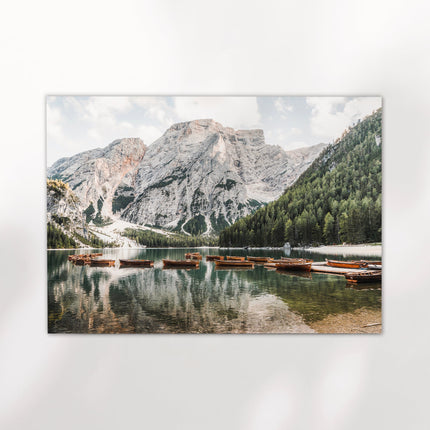 Lago di Braies Dolomites Print – Alpine Lake Photography Wall Art