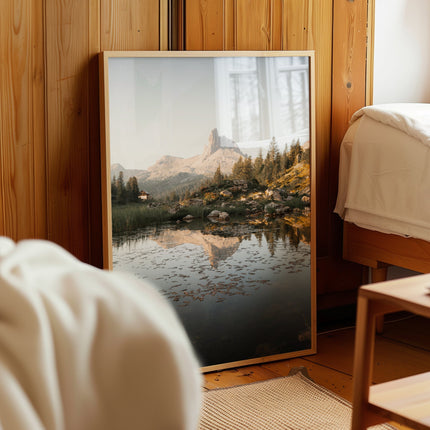 Lago di Federa Dolomites Print – Sunrise Reflection Wall Art