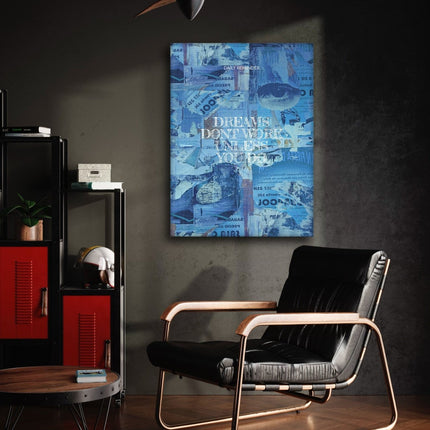 Dreams don't Work - Leinwandbild Motivation (Canvas) kaufen bei Linkreich – Jetzt entdecken!