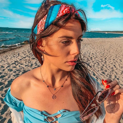 WAVE AND COINS LAYERED NECKLACE SILVER