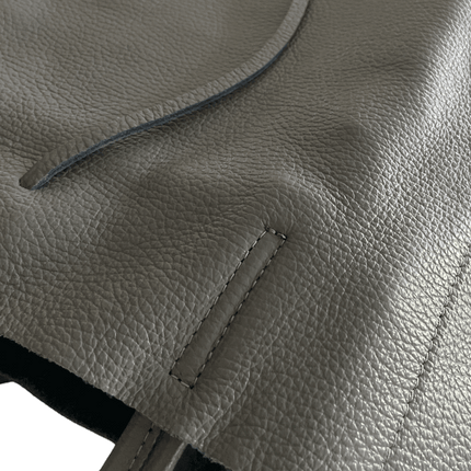Leder Shopper mit Innentasche Dunkelgrau