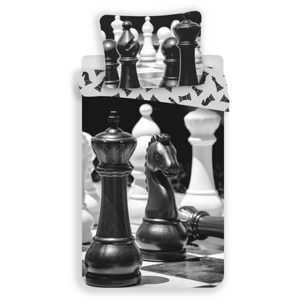 Schach Figuren Bettwäsche - 140x200 cm weiche Baumwolle Kissen und Decke