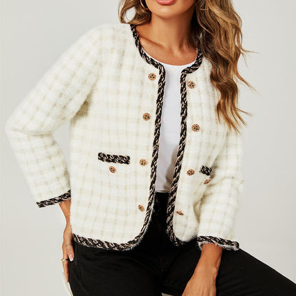 Straight Boucle Jacket In White