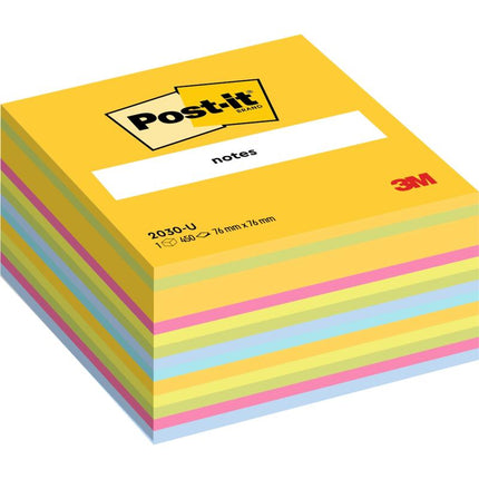 Post-it® Notes Würfel, Ultra-Farben, 76 mm x 76 mm, 450 Blatt/Block, 1 Block/Packung, 100% PEFC, SGSCH-PEFC-COC-110078 | Packung (1 Set)