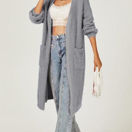 Relaxed Cozy Soft Cardigan In Grey