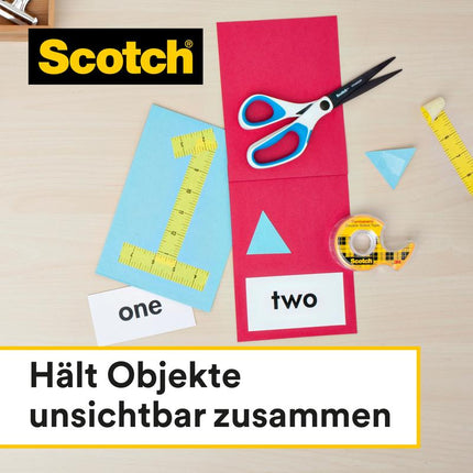 Scotch® doppelseitiges Klebeband, 12,7 mm x 7,89 m, 25 % extra KOSTENLOS mit Handabroller | 1 Rolle