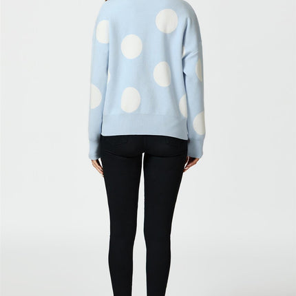 Dot Pattern Knitted Jumper In Blue