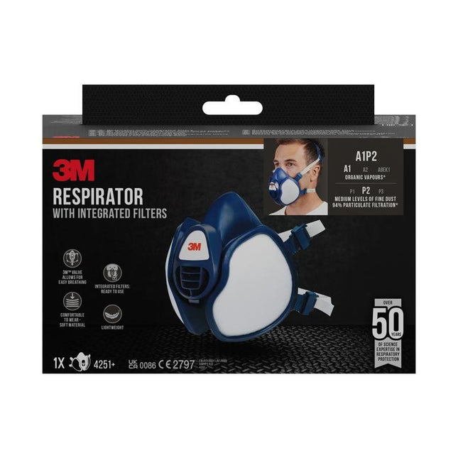 3M™ Atemschutzmaske mit integrierten Filtern